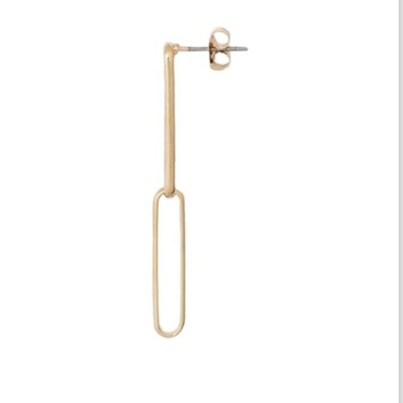 Gold Chain Link Earrings New - Picture 7 of 7